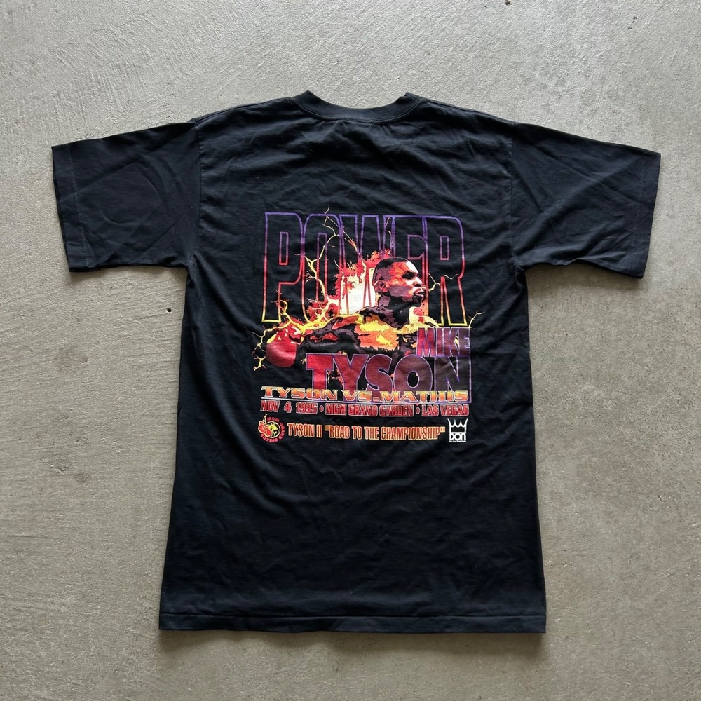 Vintage‎ 90s Mike Tyson Vs Buster Mathis Shirt Size Medium Black 1995 BRAND NEW